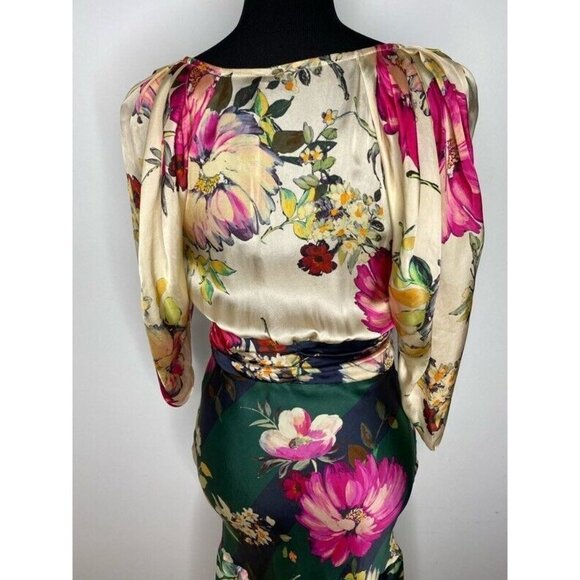 Love Sam Womens Sheath Dress Multicolor Floral V Neck Empire Waist XS New‎ - Picture 6 of 11